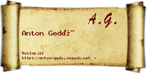 Anton Gedő névjegykártya